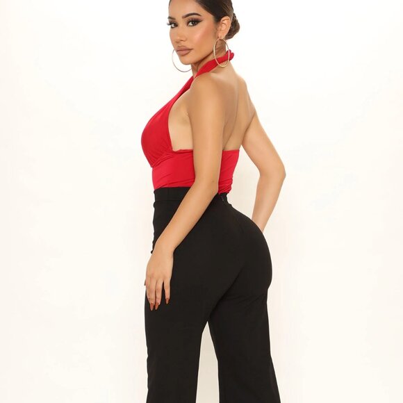 Red Halter Top Bodysuit NEW - Picture 3 of 5